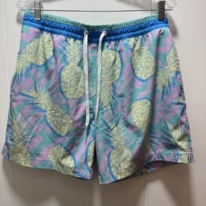 Chubbies Swim Trunks M 5.5" Inseam Pineapple Print Retro Neon Shorts Mesh Lined‎